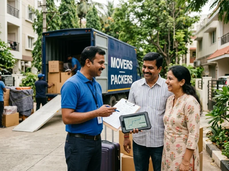 LG Packers & Movers moving truck in transit on national highway